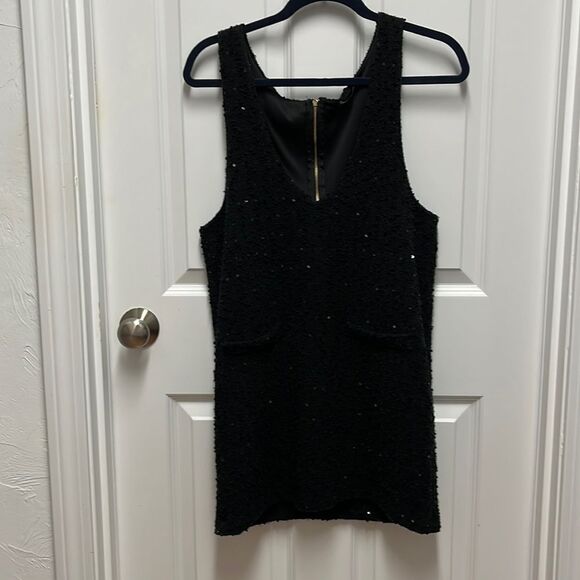 Double Zero Black Tweed Sequin V-Neck‎ Jumper - Picture 1 of 6